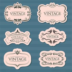 欧式复古风格装饰性标签设计