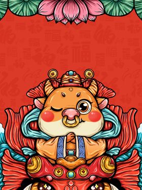 国潮牛年微信红包封面