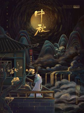 中秋节晚会玉兔素材海报
