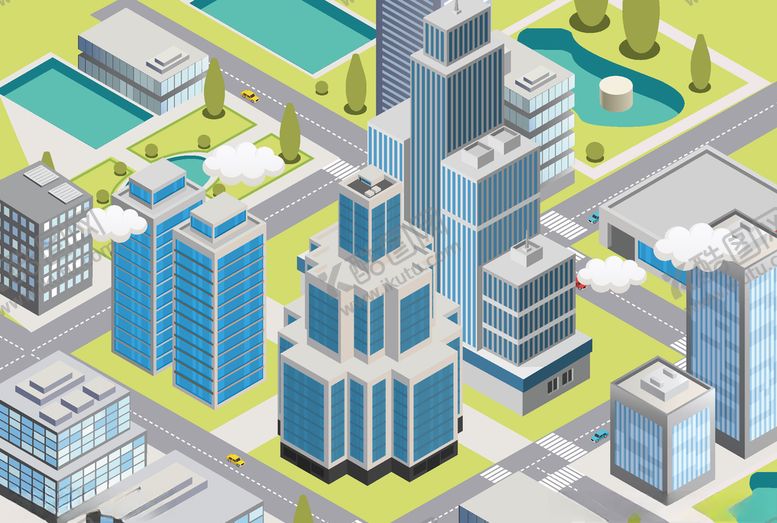 编号：24037909240653344818【酷图网】源文件下载-立体创意城市建筑物图案