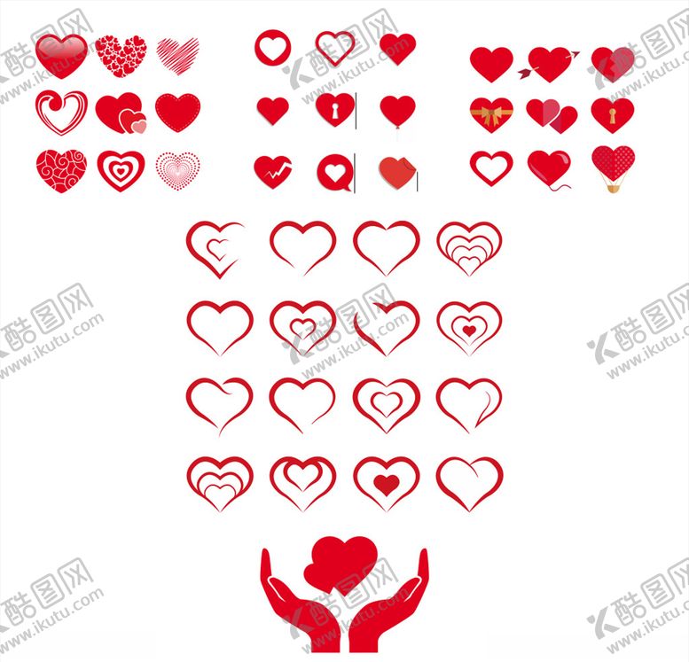 编号：25412409230542277968【酷图网】源文件下载-矢量爱心