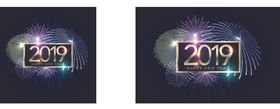 新年海报模板气氛2019猪