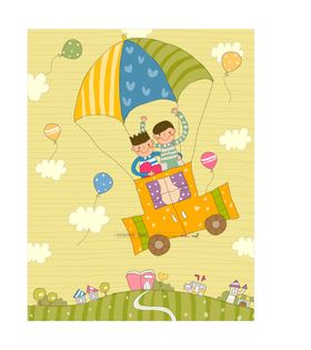 儿童插画公园房背景图唯美图片