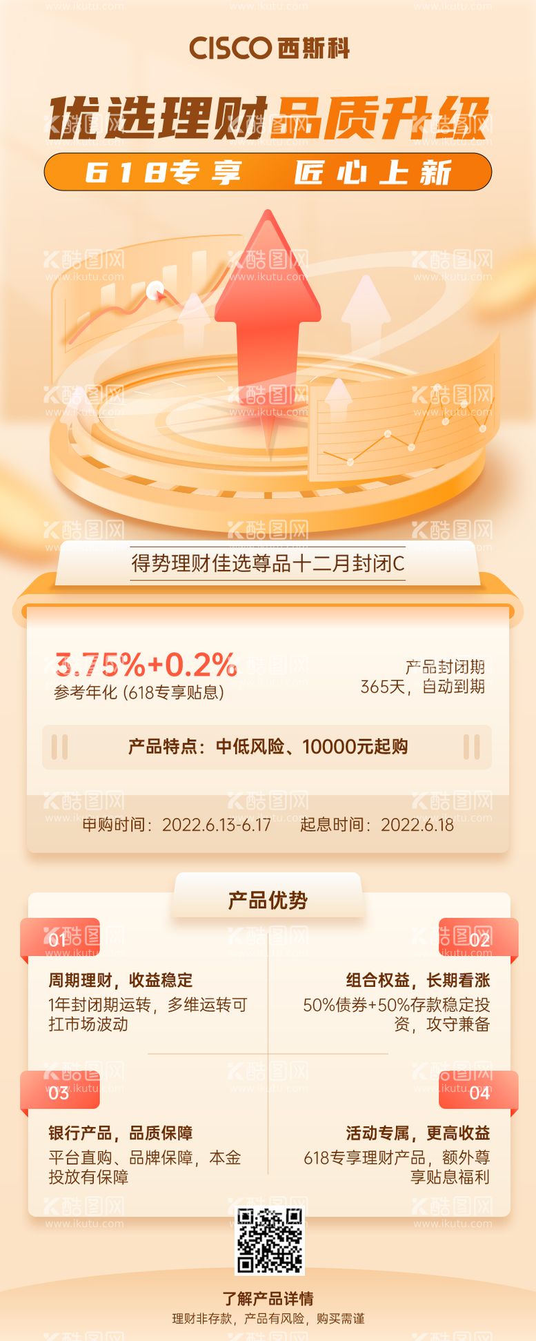 编号：85552711171851598996【酷图网】源文件下载-金融保险618理财节产品上新长图海报