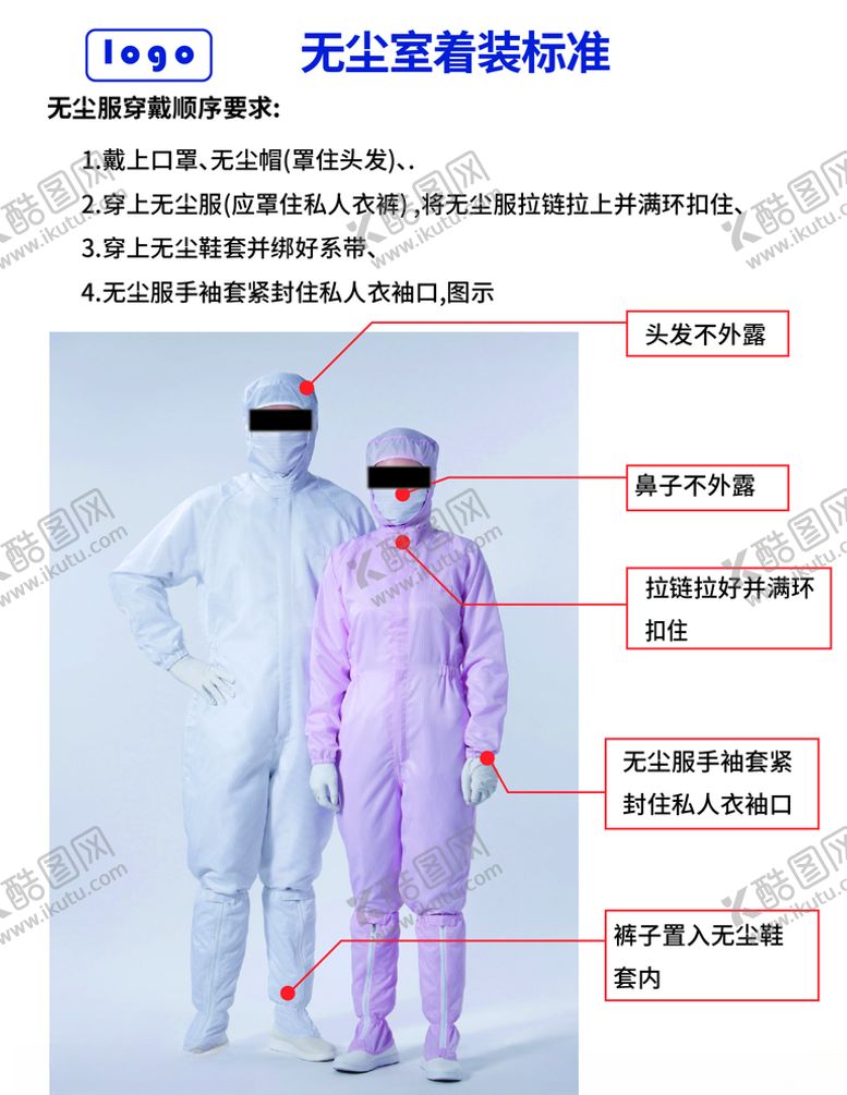 编号：47555710091742223064【酷图网】源文件下载-无尘室着装标准