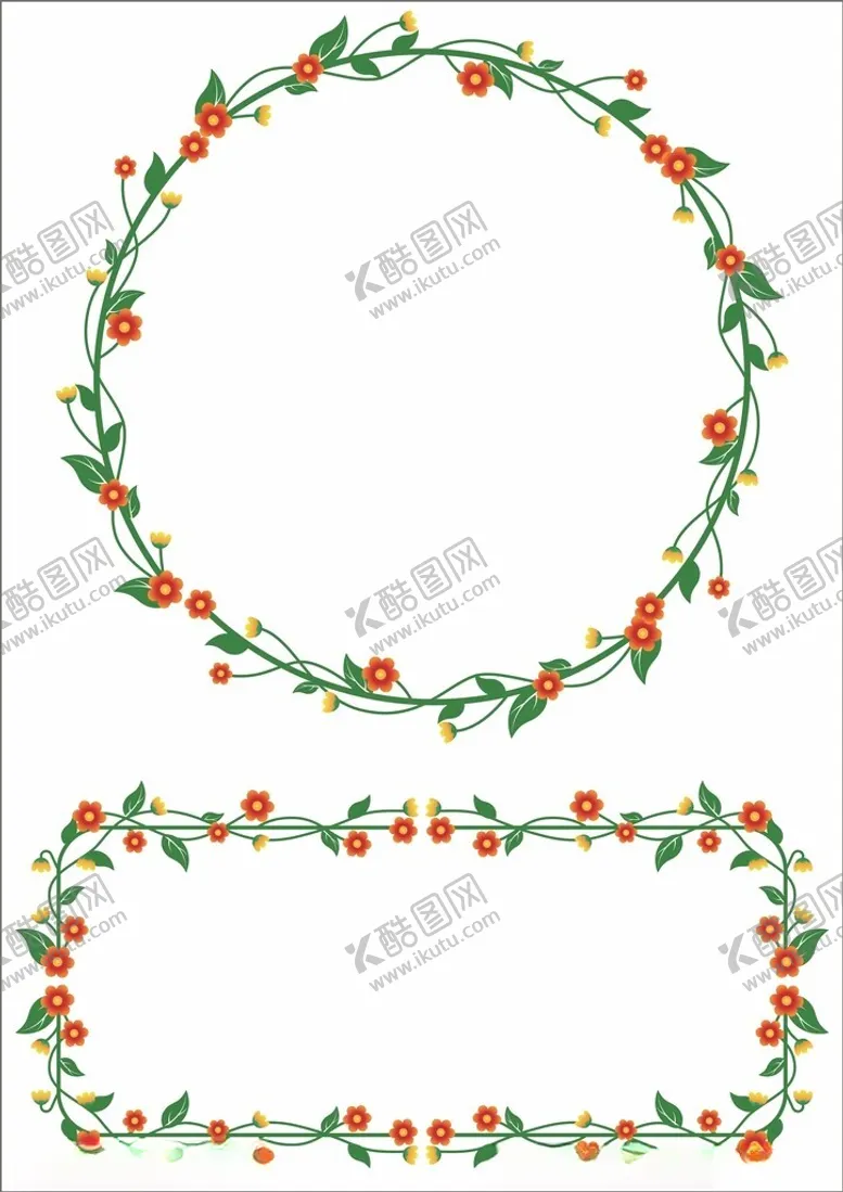 编号：26422212130536345679【酷图网】源文件下载-花环边框文字框元素
