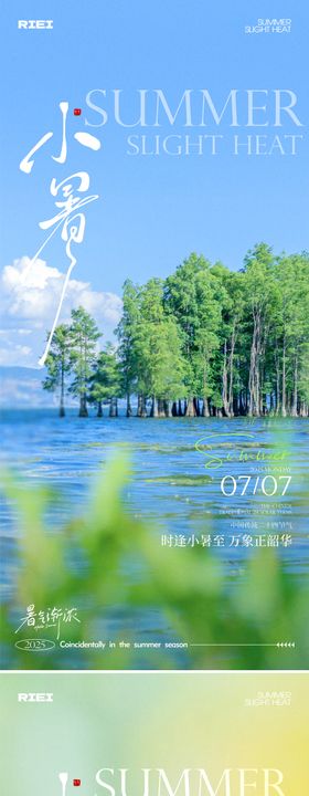 小暑节气海报夏天风景实景