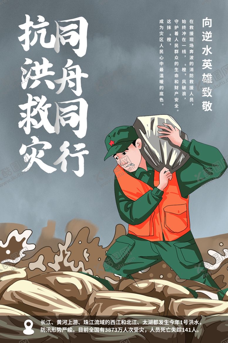 编号：12009701252004579924【酷图网】源文件下载-抗洪展板 