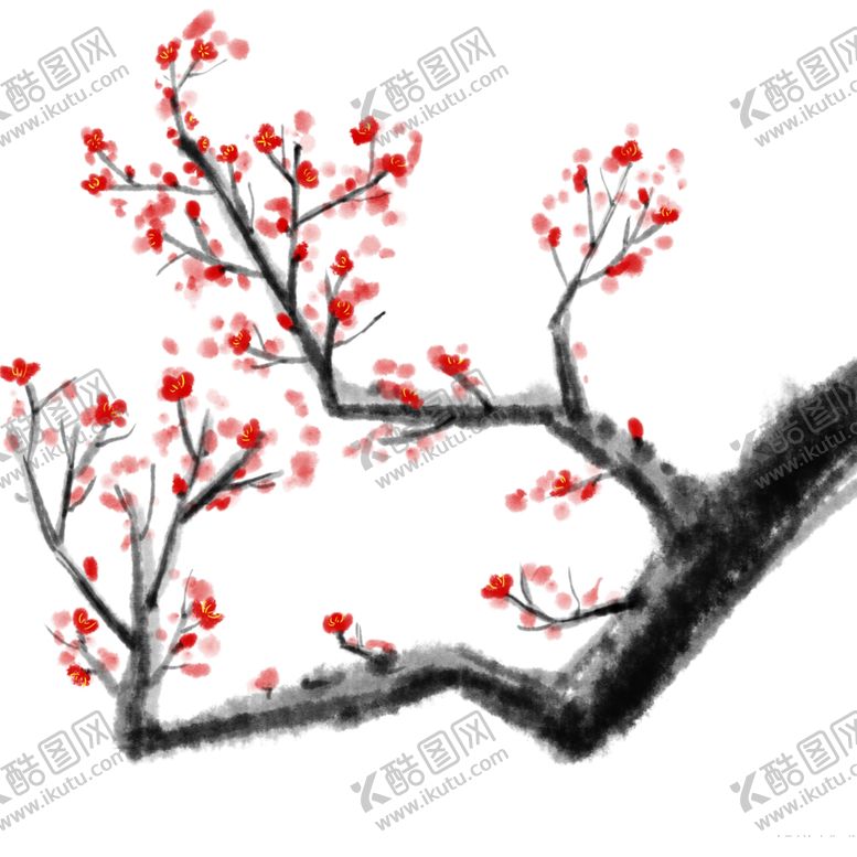 编号：15037806251212592533【酷图网】源文件下载-中国风水墨梅