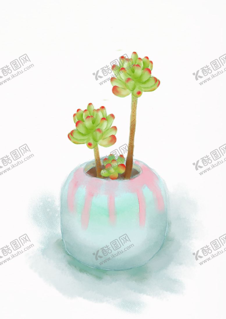 编号：92857810301425347252【酷图网】源文件下载-手绘多肉乙女心