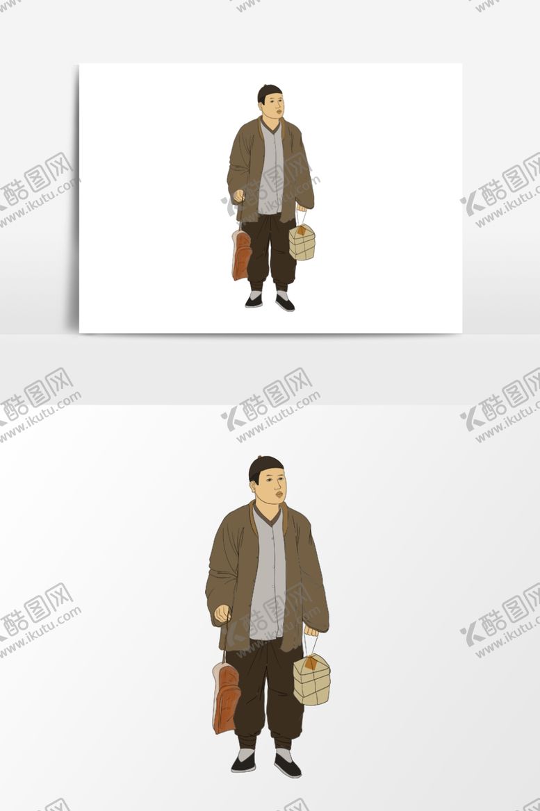 编号：76313410092059574285【酷图网】源文件下载-淡彩国画人物