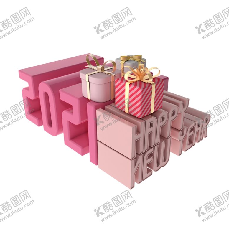 编号：55034505040605593402【酷图网】源文件下载-2021新年快乐3D文字