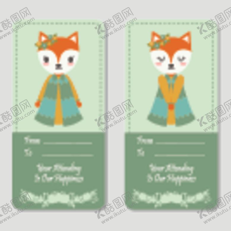 编号：39286809100015111632【酷图网】源文件下载-卡通动物卡片