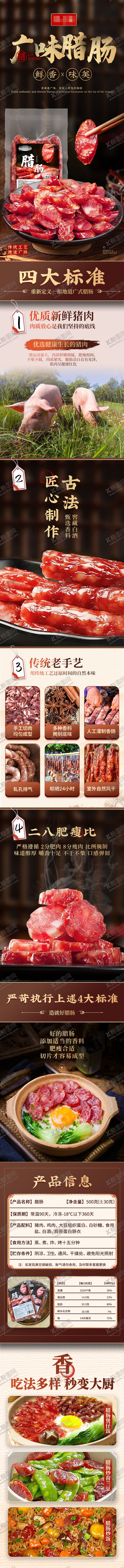 广味腊肠促销电商详情页美食宣传淘宝