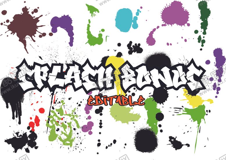 编号：34074109140931437510【酷图网】源文件下载-喷溅流淌墨迹斑点