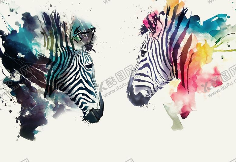 编号：28119909221203169690【酷图网】源文件下载-水彩鹿头背景墙