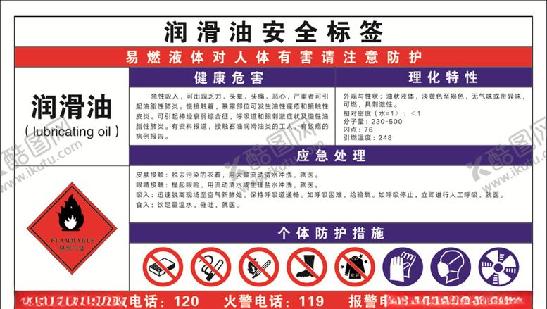 编号：58833906240621178756【酷图网】源文件下载-润滑油安全标签
