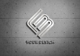 LOGO样机墙面贴图效果