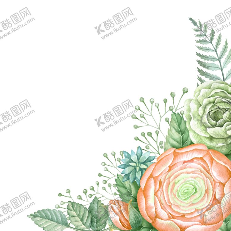 编号：50723707021619184927【酷图网】源文件下载-水彩植物