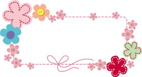 卡通边框文字可爱书签对话PNG