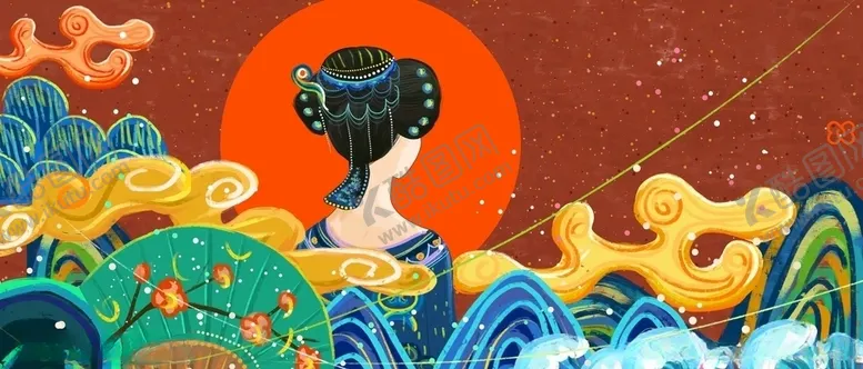 编号：88360205031828065765【酷图网】源文件下载-国潮仙鹤插画