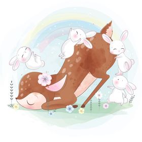 温馨浪漫儿童插画