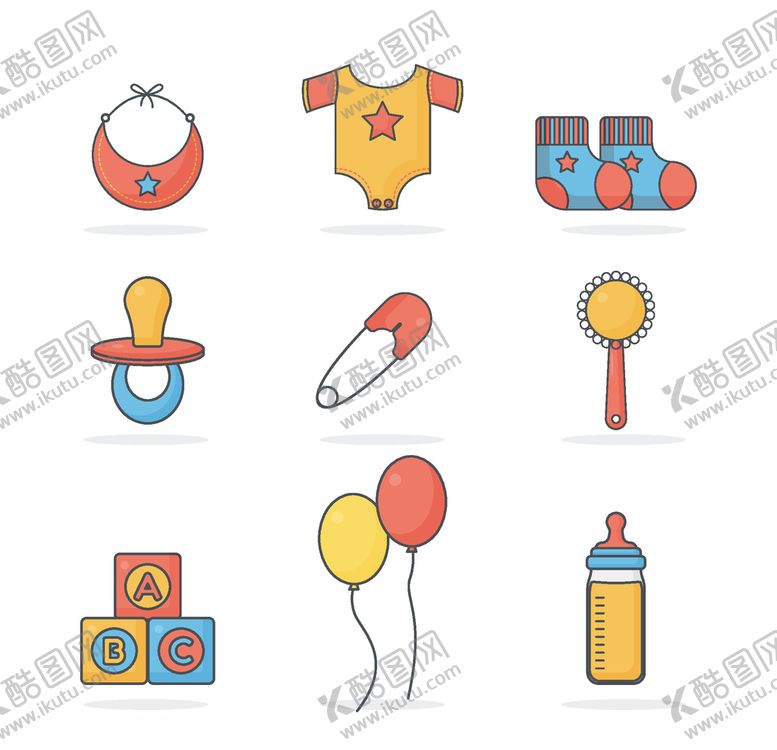 编号：94825503271312374080【酷图网】源文件下载-母婴图标素材矢量
