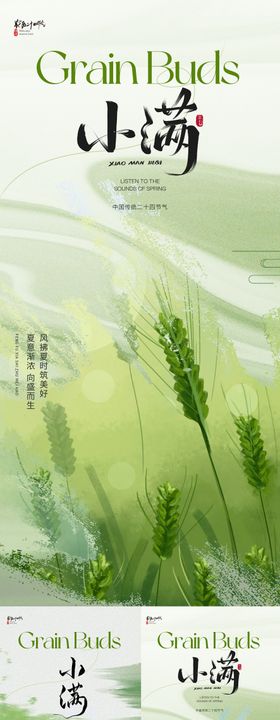 地产美业小满节气海报