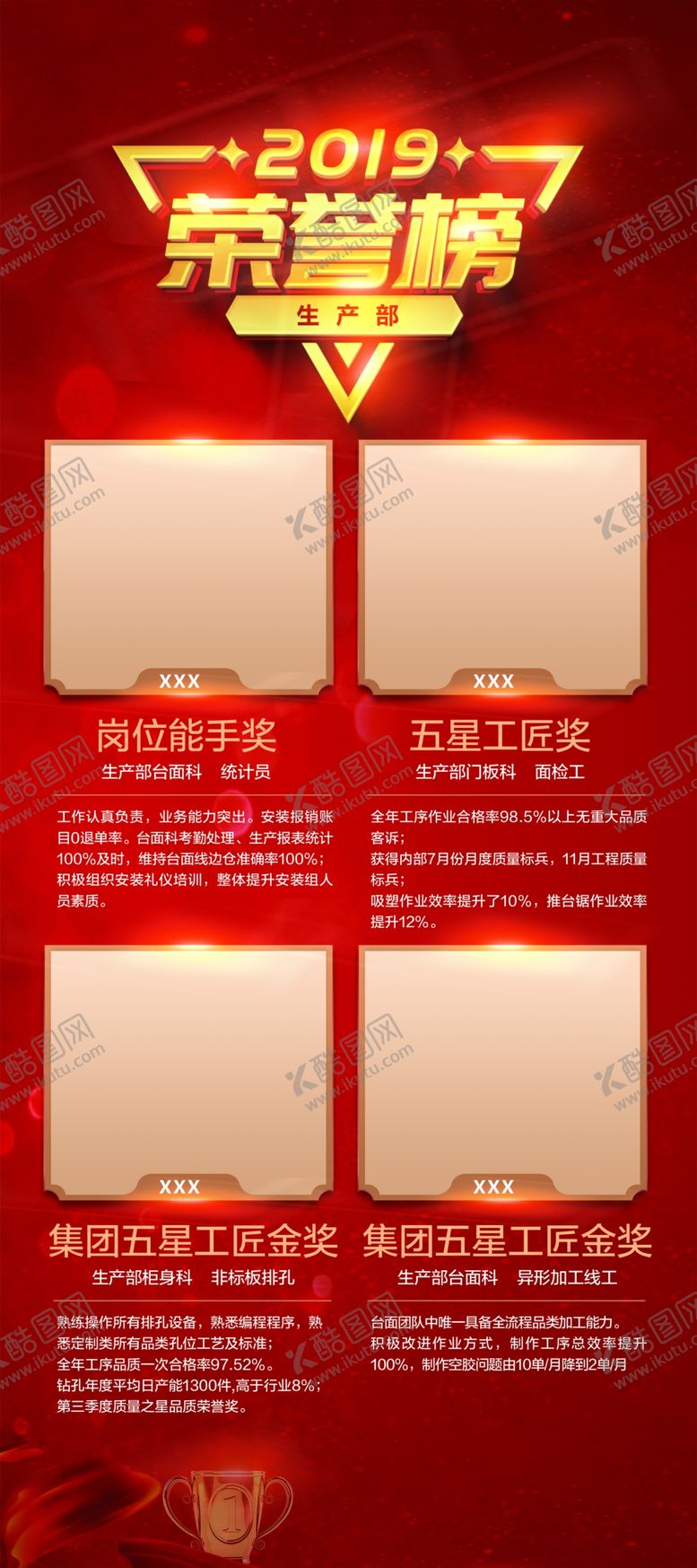 编号：75496705021839263726【酷图网】源文件下载-生产部荣誉榜展架