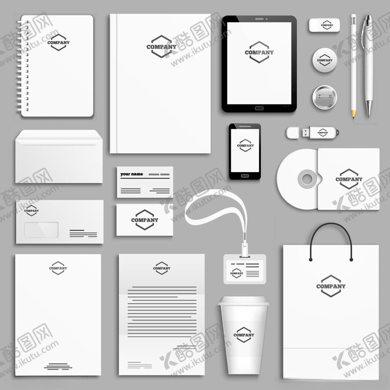 编号：60679207021536362668【酷图网】源文件下载-简约风企业VI品牌视觉设计套件