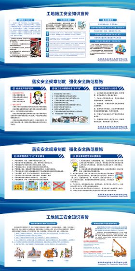 工地施工安全知识宣传展板围挡喷绘海报
