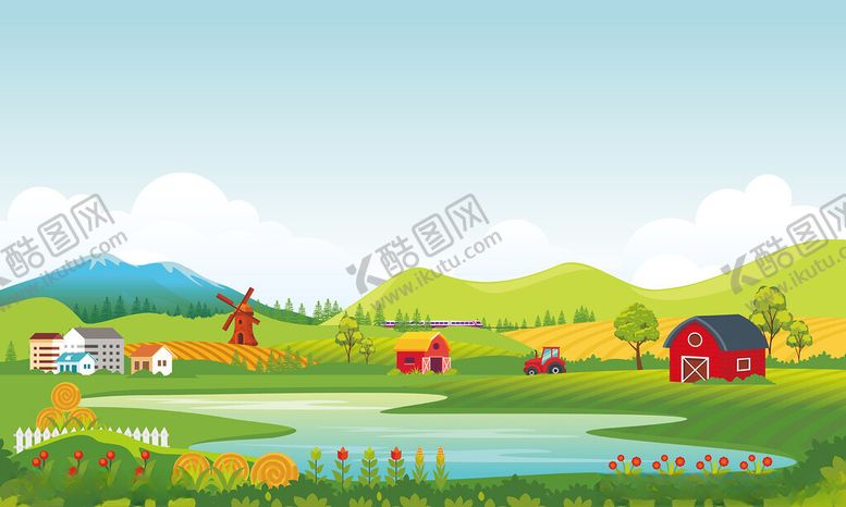 编号：63424309201808524799【酷图网】源文件下载-田园风光中的乡村美景