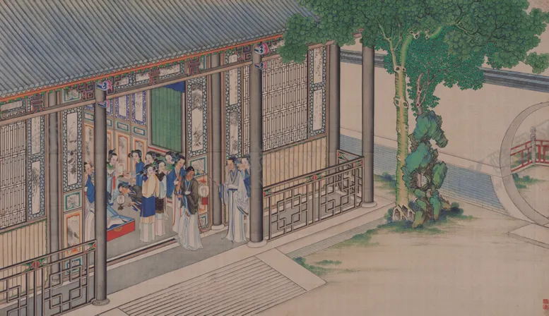 编号：49060207011503431062【酷图网】源文件下载-红楼梦场景精美工笔画