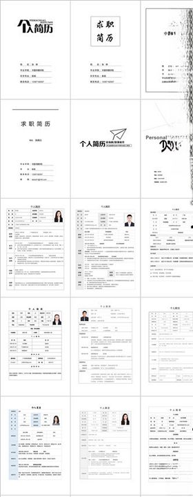 12款标准简约简历模板