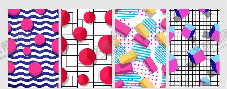 编号：57570009221529134623【酷图网】源文件下载-几何线条卡片