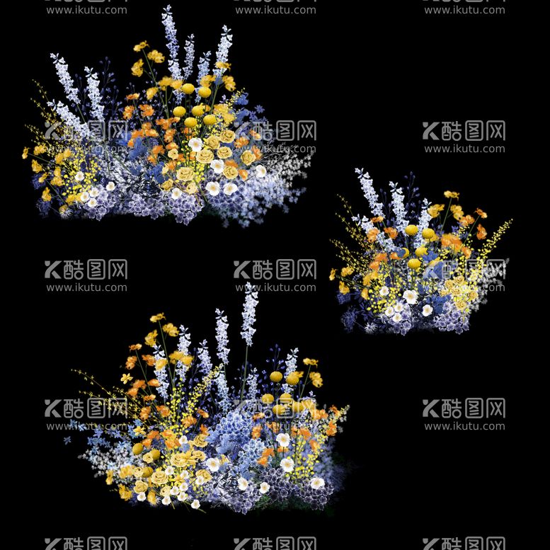 编号：18097410010108435941【酷图网】源文件下载-黄蓝色婚礼花艺