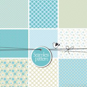 清新蓝调几何图案背景图