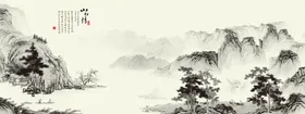 山水画图玄关高清