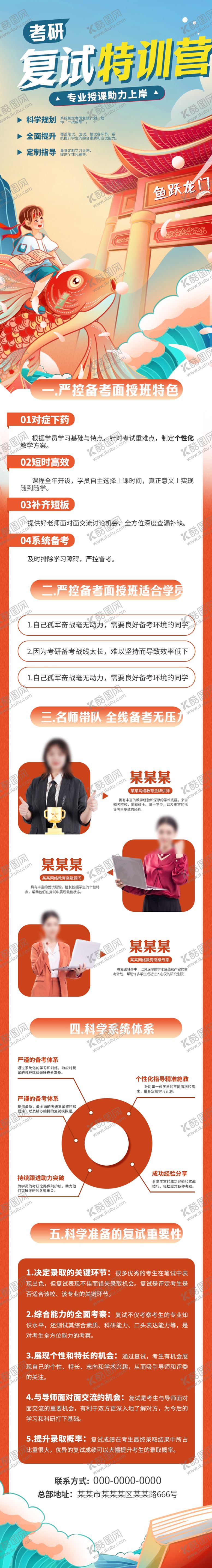 编号：24807804042343068883【酷图网】源文件下载-考研复试班集训营信息长图