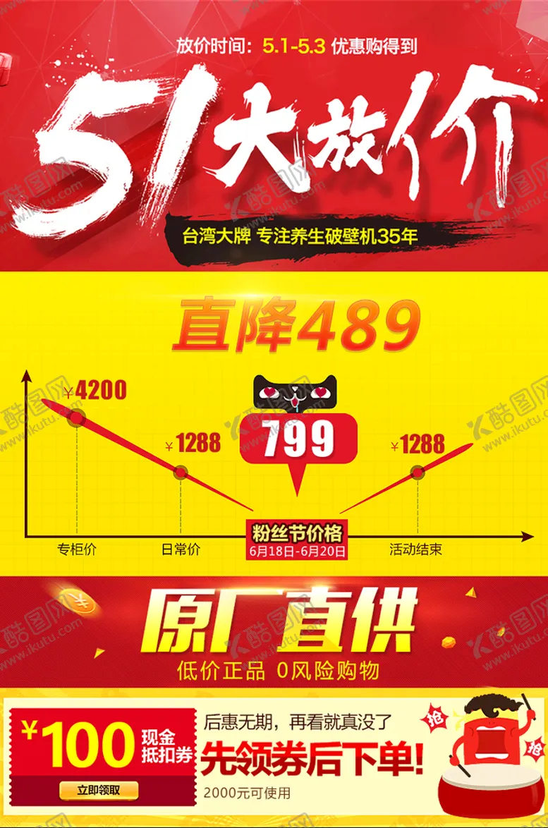 编号：12650310090526212703【酷图网】源文件下载-51大放价详情页头价格曲线闹钟