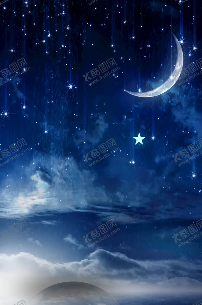 编号：49728509170949436183【酷图网】源文件下载-唯美梦幻晚星空海报
