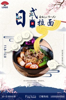 拉面日式龙须面日式拉面海报