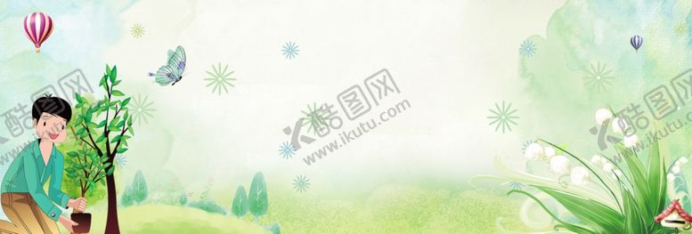 编号：87360410220501382160【酷图网】源文件下载-植树卡通人物