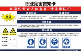 职业危害告知卡高温