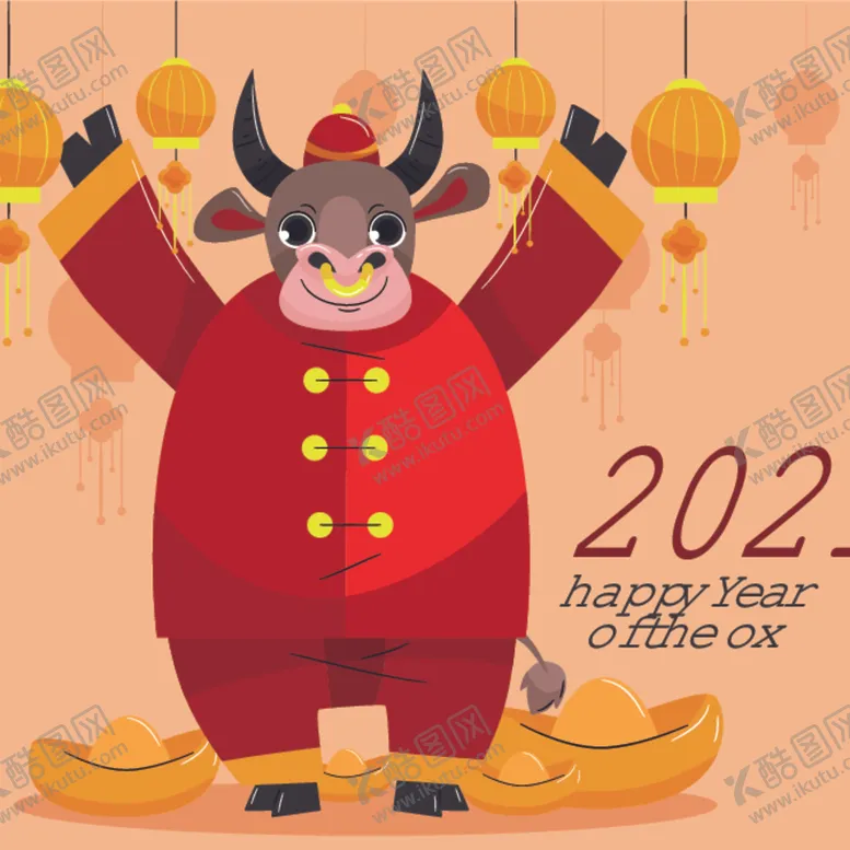 编号：87038405112316407718【酷图网】源文件下载-牛新年展板背景
