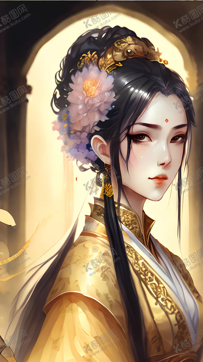 编号：27344701260625092347【酷图网】源文件下载-水彩古风美女
