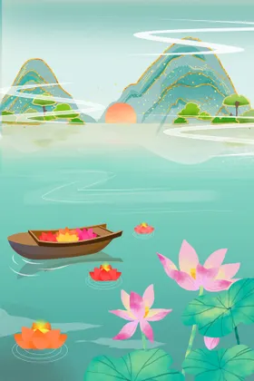 中国风背景时尚画意境展板