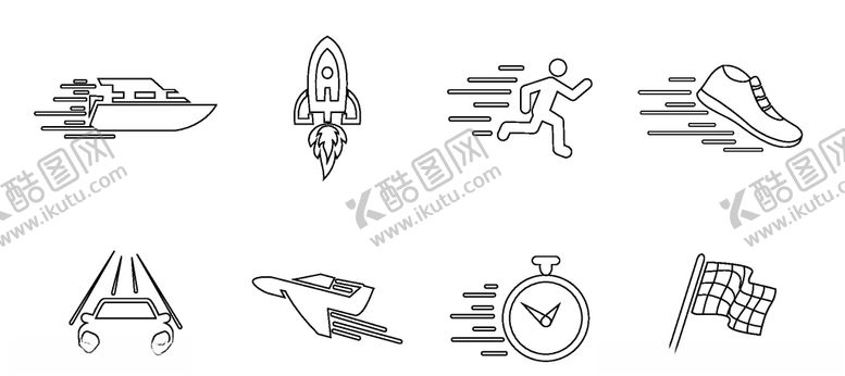 编号：27575409270344011716【酷图网】源文件下载-创意速度元素图标矢食物平面SE