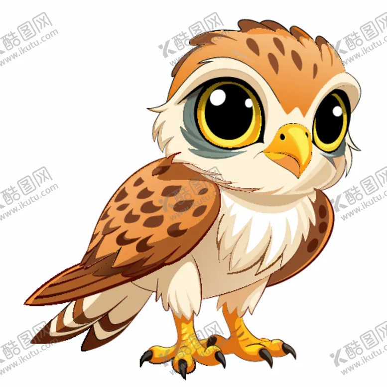 编号：23288502101454006537【酷图网】源文件下载-卡通风格的幼小的红隼