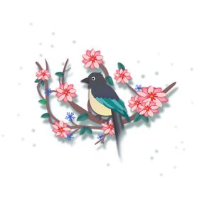 书本花枝复古文艺海报素材